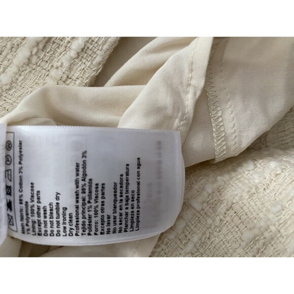 Ba&sh Lady Dress Cotton Elegant Cream Textured Tweed Dress XL Quiet Lux Formal - Picture 9 of 11
